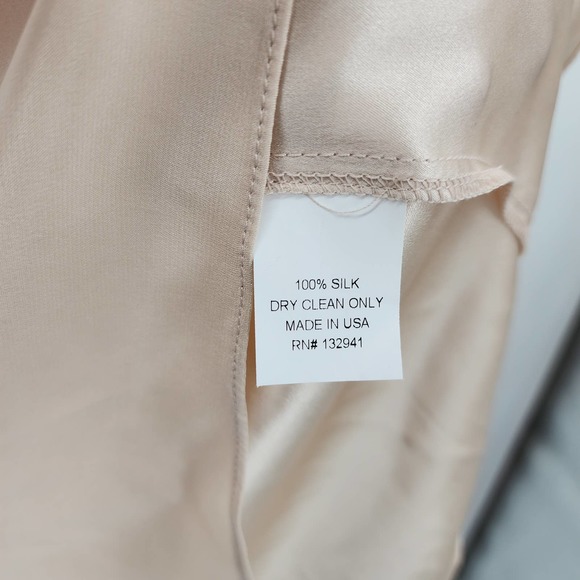 Amanda Uprichard 100% Silk Nude Off the Shoulder Mini Dress Size Small - Picture 3 of 5